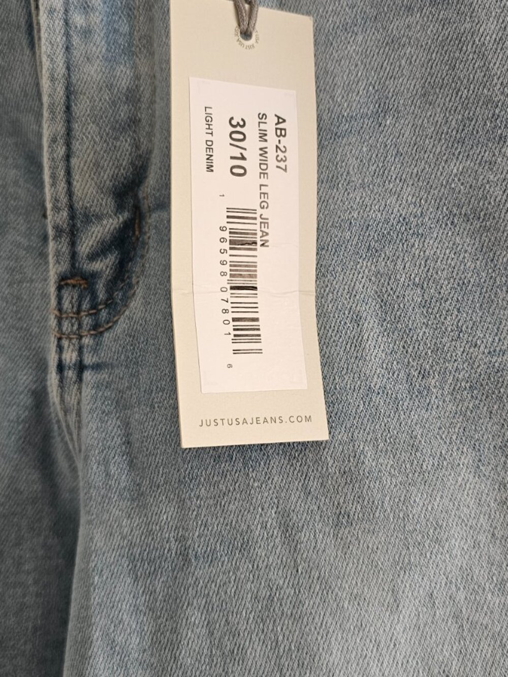 JUST USA Luisa Slim Wide Leg Jean Indigo Size 10 NWT - Picture 2 of 4